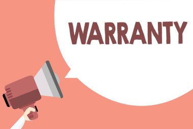 El yazısı metin garanti. Konuşan konuşma balonu onarım ücretsiz servis ve bakım ürün megafon hoparlör yüksek sesle çığlık çığlık fikir satılan anlam kavramı konuşmak