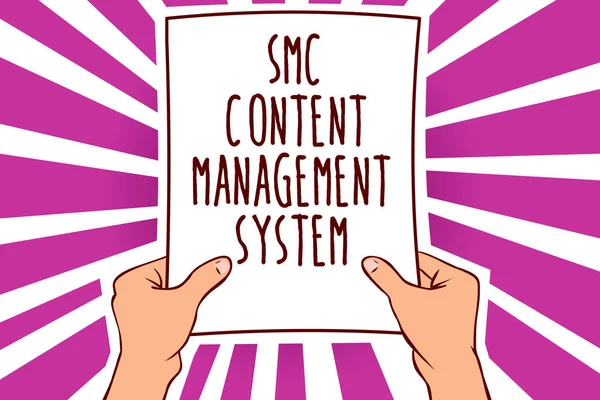 Znak Textu Zobrazeno Smc Content Management Systém Konceptuální Fotografie Mangae — Stock fotografie