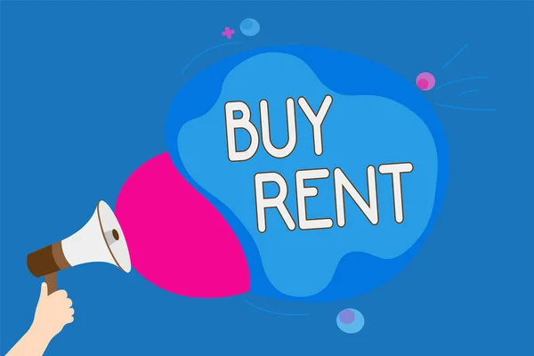 Sinal Texto Mostrando Buy Rent Foto Conceitual Escolher Entre Comprar — Fotografia de Stock