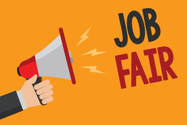 Scrivere Testi Mano Job Fair Concetto Significato Evento Cui Una — Foto Stock