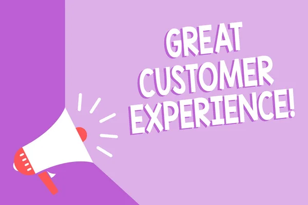 Texto Para Escrita Palavras Great Customer Experience Conceito Negócio Para — Fotografia de Stock