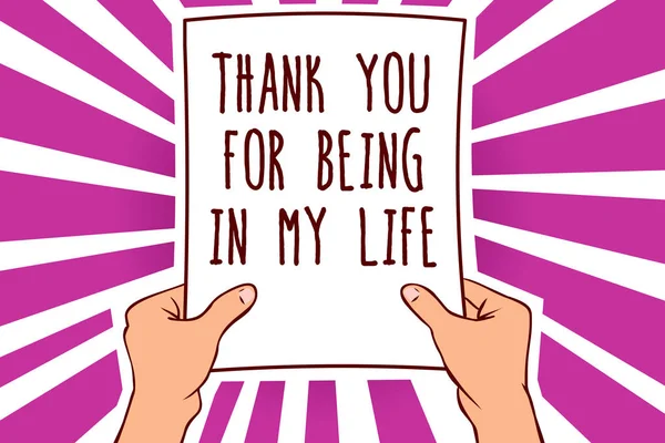 Κείμενο Πινακίδα Που Δείχνει Σας Ευχαριστώ Για Είναι Στη Ζωή — Φωτογραφία Αρχείου