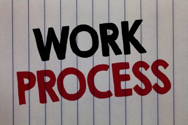 İş süreci yazma el yazısı metin. Standart prosedürler üç kelime siyah ve kırmızı renkle yazılı bir belirli iş kuralları sistem beyaz dikey kağıt nasıl anlam kavramı