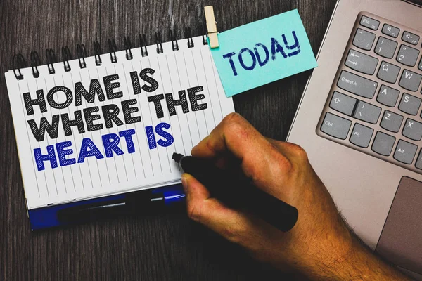 Texte Écriture Mot Home Heart Concept Affaires Pour Votre Maison — Photo