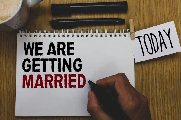 Scrittura Concettuale Mano Che Mostra Che Sposeremo Business Photo Text — Foto Stock