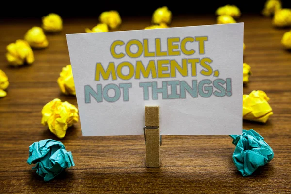 Writing Note Showing Collect Moments Things Business Photo Showcasing Happiness — Stock Photo, Image