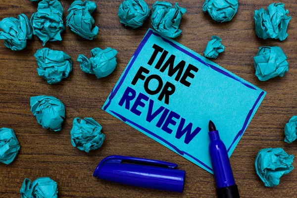 Escrita Mão Conceitual Mostrando Time Review Business Photo Showcasing Avaliação — Fotografia de Stock