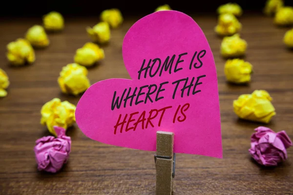 Texte Montrant Home Heart Photo Conceptuelle Votre Maison Est Endroit — Photo