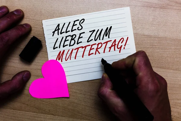 Manuscrito Texto Escrevendo Alles Liebe Zum Muttertag Conceito Significado Feliz — Fotografia de Stock