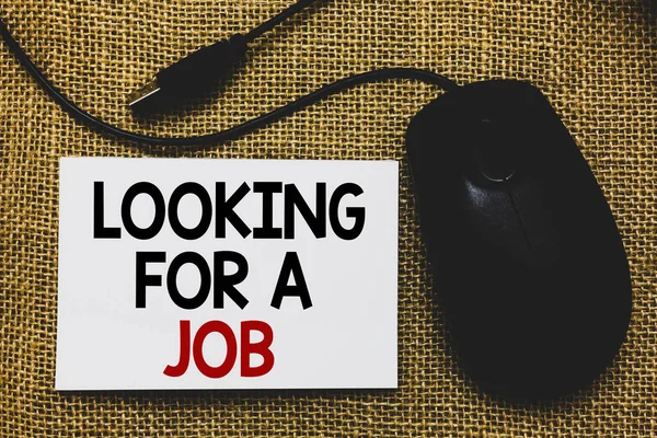 Writing Note Showing Looking Job Business Photo Showcasing Unemployed Seeking — Stock Photo, Image