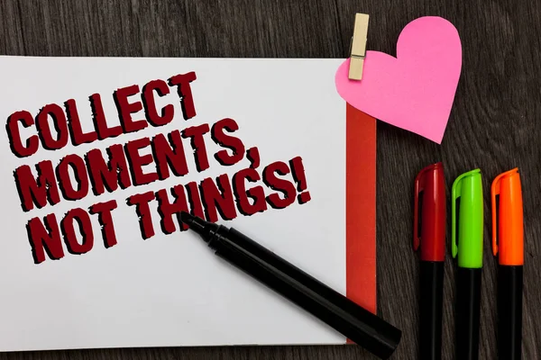 Writing Note Showing Collect Moments Things Business Photo Showcasing Happiness — Stock Photo, Image