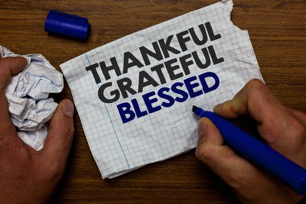 Word Writing Text Thankful Grateful Blessed Business Concept Appreciation Gratitude — Stock Photo, Image