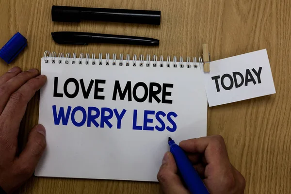 Word Writing Text Love More Worry Less Business Concept Have — Stock Photo, Image