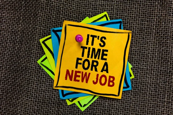 Text Sign Showing Time New Job Conceptual Photo Career Changes — Stock Photo, Image
