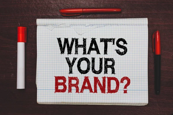 Text Rukopisu Psaní Your Brand Otázka Pojetí Znamená Definovat Jednotlivé — Stock fotografie