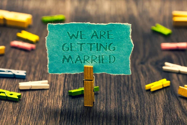 Konzeptionelle Handschrift Die Zeigt Dass Wir Heiraten Business Foto Präsentiert — Stockfoto