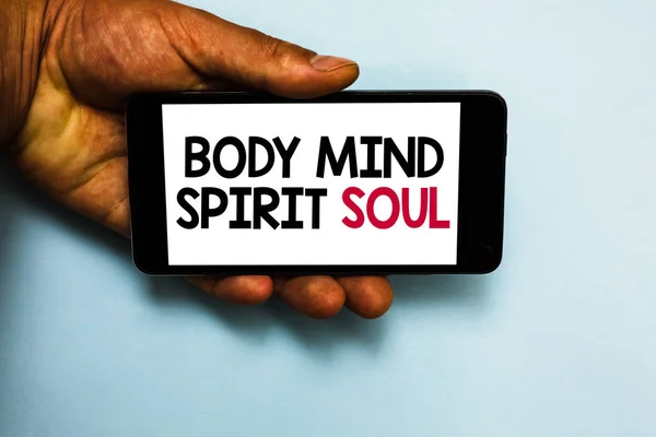 Χειρόγραφου Κειμένου Body Mind Soul Πνεύμα Έννοια Που Σημαίνει Προσωπική — Φωτογραφία Αρχείου