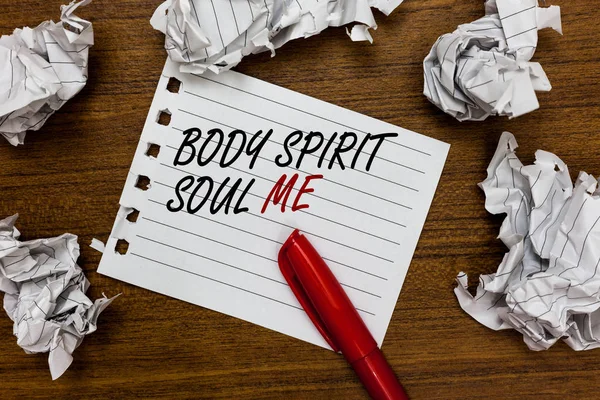 Conceptual Hand Writing Showing Body Spirit Soul Business Photo Showcasing — Stock Photo, Image