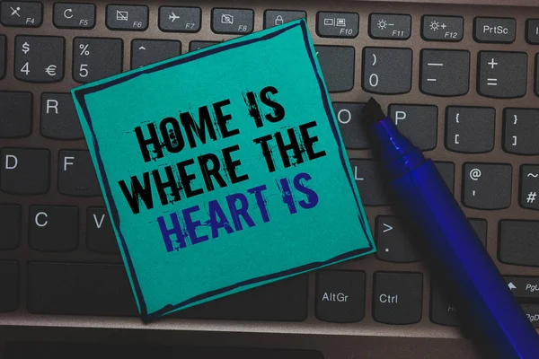 Texte Montrant Home Heart Photo Conceptuelle Votre Maison Est Endroit — Photo