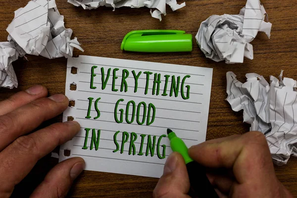 Parola Scrittura Del Testo Tutto Buono Primavera Business Concept Felicità — Foto Stock