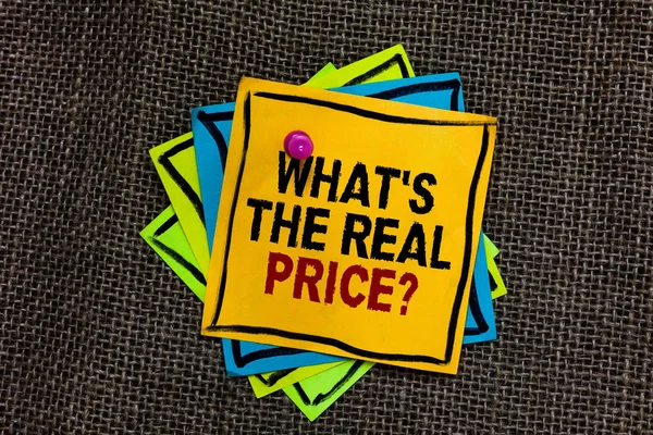 Text Sign Showing What Real Price Question Conceptual Photo Give — Stock Photo, Image