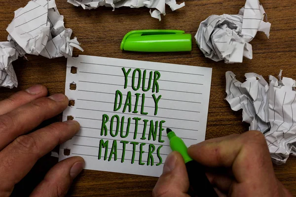 Word Writing Text Your Daily Routine Matters Business Concept Avere — Foto Stock