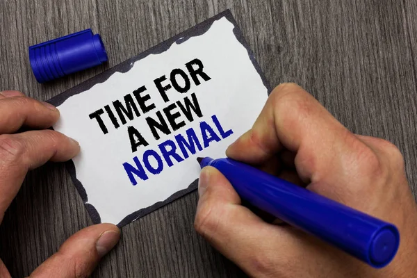 Handwriting Text Time New Normal Concept Meaning Make Big Dramatic — Stock Photo, Image