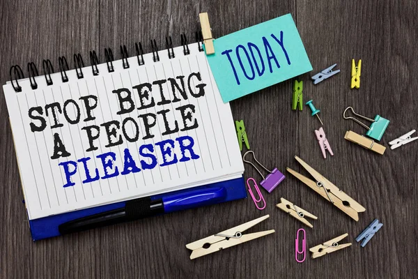 Writing Note Showing Stop Being People Pleaser Business Photo Showcasing — Stock Photo, Image