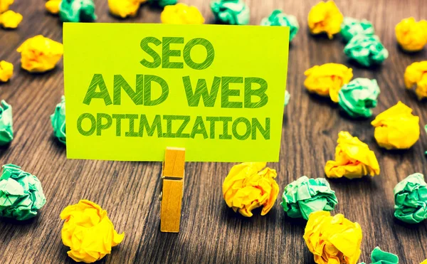 Håndskriftsteksten Seo Web Optimization Begrepe Search Engine Keywording Marketing Strategies – stockfoto