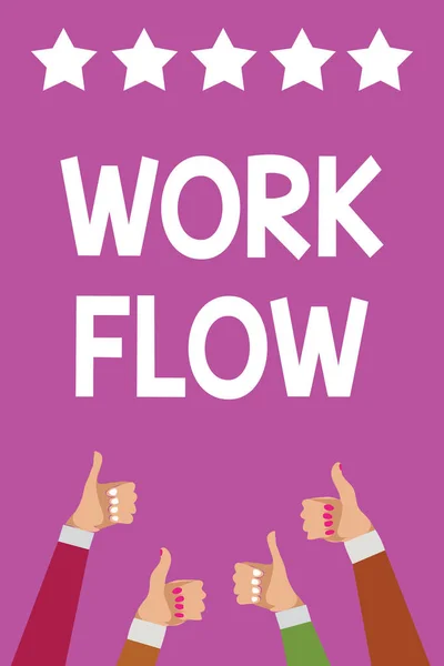 Texto Caligrafia Work Flow Conceito Significado Continuidade Uma Determinada Tarefa — Fotografia de Stock