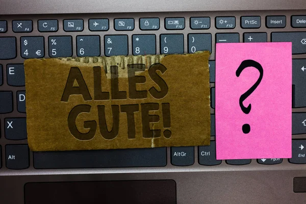 Texto Escrito Alles Gute Conceito Negócio Para Tradução Alemã Tudo — Fotografia de Stock