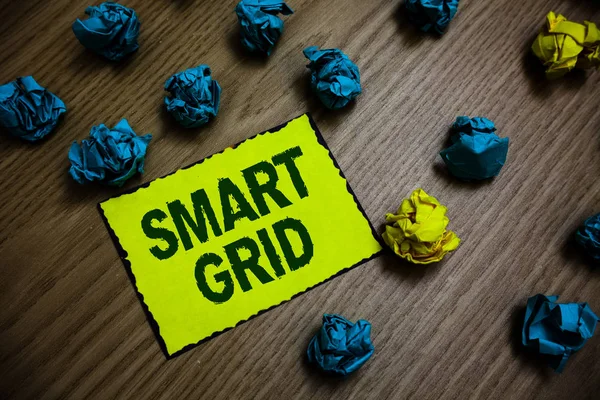 Текст Текста Smart Grid Бизнес Концепция Включает Себя Операционные Энергетические — стоковое фото