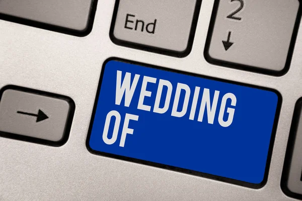 Schreiben Notiz Zeigt Hochzeit Von Business Foto Zeigt Die Ankündigung — Stockfoto