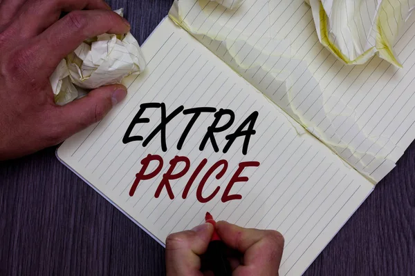 Word Writing Text Extra Price Business Concept Extra Price Definition — Stock Photo, Image