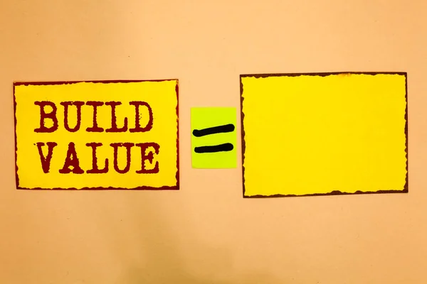 Fogalmi Kézi Írás Build Értéket Üzleti Fénykép Bemutató Elég Hatékony — Stock Fotó