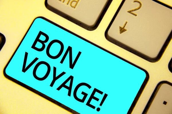 Szöveg Jel Mutatja Bon Voyage Használt Fogalmi Fénykép Express Jókívánságait — Stock Fotó