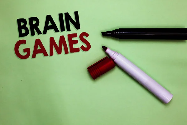 Signe Texte Montrant Brain Games Photo Conceptuelle Tactique Psychologique Pour — Photo