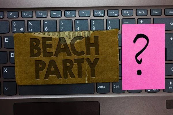 Texte Écriture Mot Beach Party Concept Entreprise Pour Petit Grand — Photo