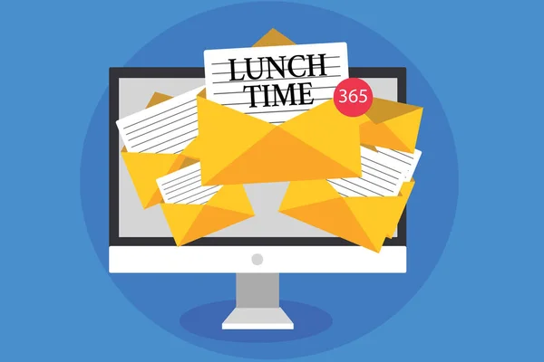 Text Znamení Ukazující Čas Oběd Konceptuální Fotografie Jídla Středu Den — Stock fotografie