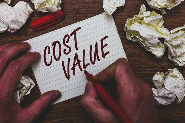 Handwriting Text Writing Cost Value Concept Meaning Amount Usualy Paid — Stock Photo, Image