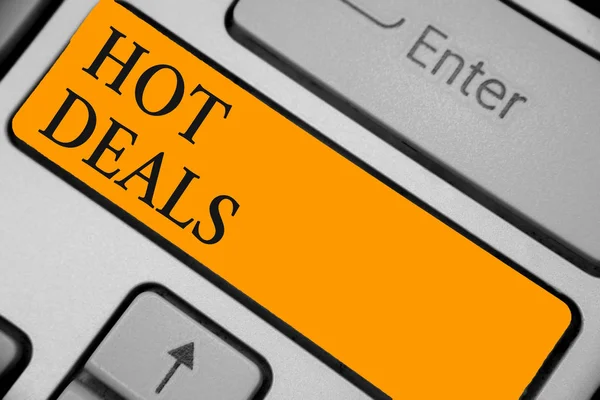 Palabra Escribiendo Textos Hot Deals Concepto Negocio Para Acuerdo Través —  Fotos de Stock