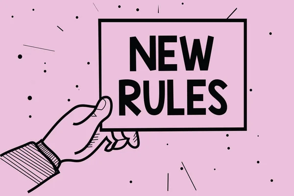 Metin Yeni Kuralları Yazılı Kelime Kavramı Bir Iplemented Politika Daha — Stok fotoğraf