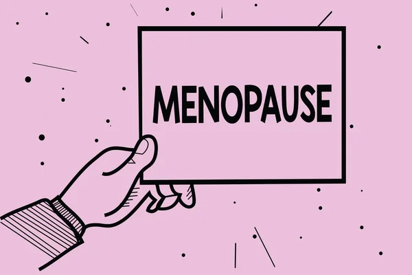 Word Pisanie Tekstu Menopauzy Koncepcja Biznesowa Okres Trwałego Zaprzestania Lub — Zdjęcie stockowe