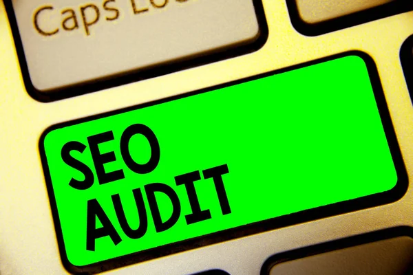 Texto Para Escrita Palavras Seo Audit Conceito Negócio Para Search — Fotografia de Stock