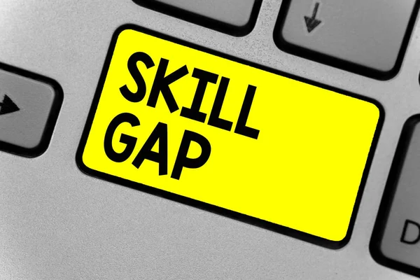 Escrever Uma Nota Mostrar Skill Gap Foto Negócios Mostrando Referindo — Fotografia de Stock