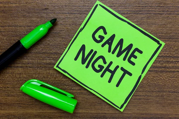 Conceptual Hand Writing Showing Game Night Business Photo Showcasing Event — Stock Photo, Image