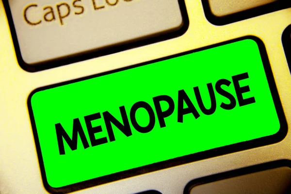 Texto Para Escrita Palavras Menopausa Conceito Negócio Para Período Cessação — Fotografia de Stock