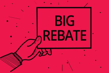 Kavramsal el büyük indirim gösterilen yazma. Ne zaman için bir özel promo adam holding kağıt bilgi iletişim yapan bu-ebilmek almak iş fotoğraf metin büyük Ödülleri kırmızı arka plan noktalı