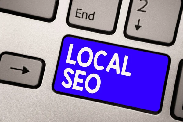 Texte Manuscrit Local Seo Signification Concept Est Moyen Efficace Commercialiser — Photo