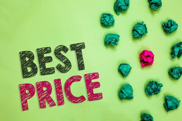 Text Sign Showing Best Price Conceptual Photo Buyer Seller Can — Stock Photo, Image